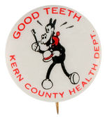 RARE HORACE HORSECOLLAR "GOOD TEETH" BUTTON.