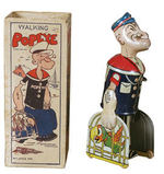 "POPEYE" WITH PARROT CAGES MARX WINDUP TOY BOXED.