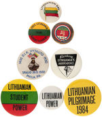 LITHUANIA GROUP OF EIGHT BUTTONS SPANNING 1930 TO 1984.