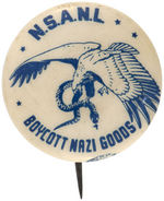 JEWISH RELATED RARE PRE-WWII "BOYCOTT NAZI GOODS" BUTTON.