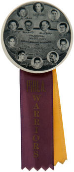 "PHILADELPHIA WARRIORS WORLD'S CHAMPIONS 1955-1956" RARE BUTTON WITH TOM GOLA.