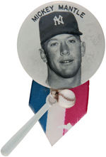 "MICKEY MANTLE" NEW YORK YANKEES RARE PORTRAIT BUTTON.