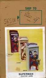 "SUPERMAN" BOXED CERAMIC FIGURAL COOKIE JAR.