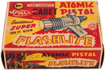 "REX MARS PLANET PATROL ATOMIC PISTOL FLASHLITE" IN TOM CORBETT SPACE CADET BOX.