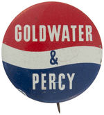 "GOLDWATER & PERCY" RARE LITHO BUTTON.