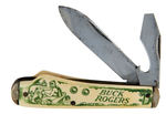 "BUCK ROGERS" RARE POCKET KNIFE WITH GREEN GRIPS.