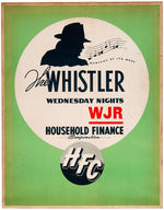 "THE WHISTLER" RADIO PROGRAM PROMOTIONAL SIGN.