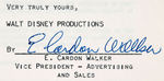 WALT DISNEY PRODUCTIONS OVERSEAS DISTRIBUTION DOCUMENT TRIO.