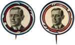 WILSON SIMILAR YET DIFFERENT PAIR OF ART NOUVEAU RIM PORTRAIT BUTTONS.