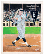 BABE RUTH ORIGINAL ART BY CUBAN ARTIST JORGE S.