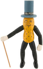 WOODEN FIGURE LOT INCLUDING PLANTERS MR. PEANUT.