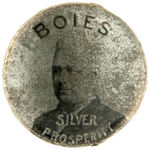 "BOIES/SILVER PROSPERITY" RARE 1896 DEMOCRATIC HOPEFUL LAPEL STUD.