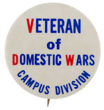 VIETNAM WAR PROTEST BUTTON SPOOFING THE VETERANS OF FOREIGN WARS.