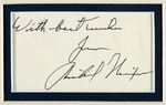 BEAUTIFUL FRAMED DISPLAY OF FIVE PRESIDENTIAL AUTOGRAPHS NIXON, FORD, CARTER, REAGAN AND BUSH.