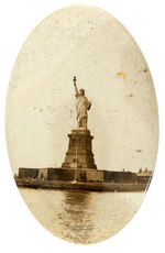 STATUE OF LIBERTY UNUSUAL AND RARE REAL PHOTO POCKET MIRROR.