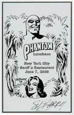 SY BARRY “PHANTOM” SPECIALTY ORIGINAL ART AND “PHANTOM LUNCHEON” SIGNED CARD.