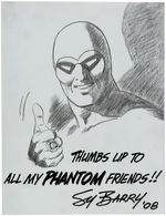 SY BARRY “PHANTOM” SPECIALTY ORIGINAL ART AND “PHANTOM LUNCHEON” SIGNED CARD.