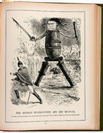 “CARTOONS FROM PUNCH” VOL. ONE AND FOUR BOUND 1906 CARTOON REPRINT BOOK PAIR.