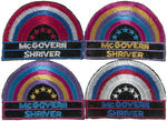 "McGOVERN/SHRIVER" FOUR WOVEN FABRIC 1972 PATCHES.