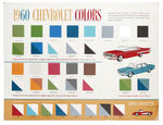 "1960 CHEVROLET COLORS" LARGE PAINT COLOR SWATCH SHOWROOM DISPLAY SIGN.