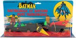 BATMAN "BATMOBILE" CARDED TOY PAIR.