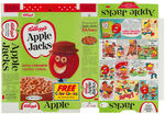 KELLOGG'S "APPLE JACKS" CEREAL BOX FLAT WITH COLOR COMICS BACK.