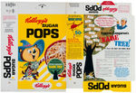 KELLOGG'S "SUGAR POPS" CEREAL BOX FLAT WITH "CAPTAIN KANGAROO'S NAME TREE" OFFER.