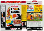 KELLOGG'S "FROOT LOOPS" CEREAL BOX FLAT WITH "BIG GAME SAFARI" OFFER.