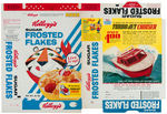 KELLOGG'S "FROSTED FLAKES" CEREAL BOX FLAT WITH "TURBO-JET CRUISER" PREMIUM BOAT OFFER.