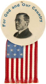 WILSON “FOR GOD AND OUR COUNTRY” SCARCE PORTRAIT BUTTON.