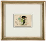 "GOLLIWOG" EIGHT-PIECE FRAMED LOT/POSTCARDS & PRINT.