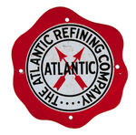 "THE ATLANTIC REFINING COMPANY" PORCELAIN GAS PUMP SIGN.