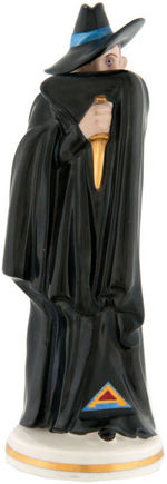 "THE SHADOW" HIGH-QUALITY GLAZED CERAMIC FIGURINE.