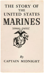 CAPT. MIDNIGHT MARINE CORPS INSIGNIA RING WITH MAILER AND STORY FOLDER.