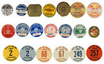 COLLECTION OF 20 "CHAUFFEUR" AND "TAXI CAB CHAUFFEUR" BADGES.