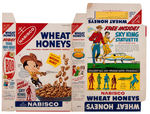 NABSICO "WHEAT HONEYS" CEREAL BOX FLAT WITH SKY KING STATUETTE BACK.