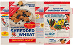 NABISCO "SHREDDED WHEAT" CEREAL BOX FLAT WITH INK-BY-NUMBER BACK.