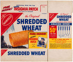 NABISCO "SHREDDED WHEAT" CEREAL BOX FLAT WITH RIN TIN TIN INSIGNIA PATCH BACK.