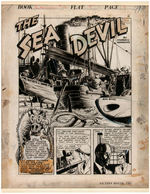 GRAHAM INGELS "THE SEA DEVIL" 1943 COMPLETE ORIGINAL COMIC STORY ART.