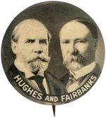 “HUGHES AND FAIRBANKS” RARE 1.25” SIZE JUGATE BUTTON.