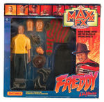 "MAXX FX FREDDY KRUEGER" BOXED DOLL AND RESIN CAST MASTER PROTOTYPES FOR HEAD.