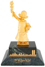 "THE YELLOW KID – GOLD EDITION" LIMITED EDITION BOWEN STATUE & FRAMED REMARQUED LITHOGRAPH.