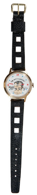 “I’M NOT A CROOK” NIXON CHARACTER WATCH WITH SHIFTY EYES.