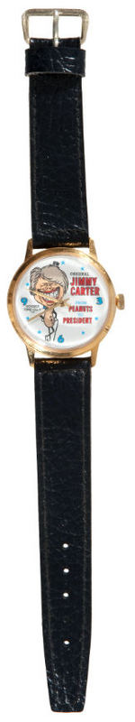 "JIMMY CARTER"  1976 WATCH WITH CARICATURE.