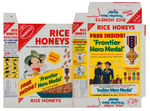 NABISCO "RICE HONEYS" & "WHEAT HONEYS" CEREAL BOX FLAT PAIR WITH CAVALRY MEDAL BACKS.