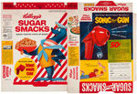 KELLOGG'S "SUGAR SMACKS" CEREAL BOX FLAT WITH SONIC WAVE GUN BACK.