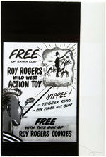 "ROY ROGERS COOKIES" ACTION JET TOY PROTOTYPE DISPLAY & DOUBLE-SIDED ORIGINAL ART SIGN & PREMIUM.