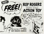 "ROY ROGERS COOKIES" ACTION JET TOY PROTOTYPE DISPLAY & DOUBLE-SIDED ORIGINAL ART SIGN & PREMIUM.