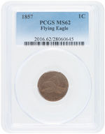 1C "FLYING EAGLE" 1857 CENT PCGS MS62.