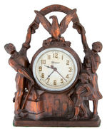 “NRA” WITH WORKINGMAN AND FAMILY WORKING ELECTRIC CLOCK.